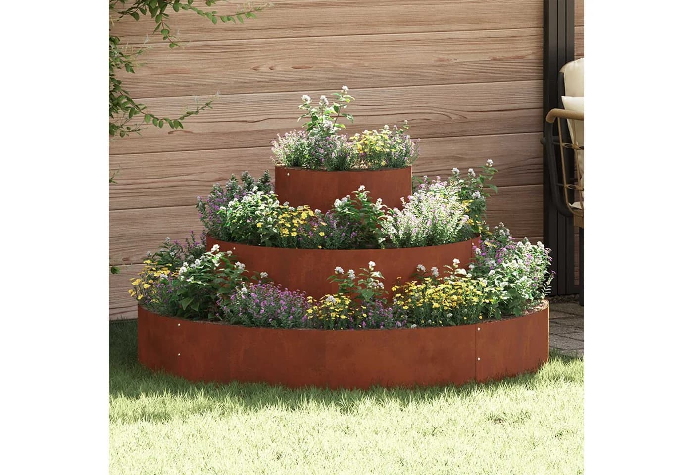 vidaXL Blumentopf Garten-Pflanzgefäß Braun 120 x 120 x 20 cm