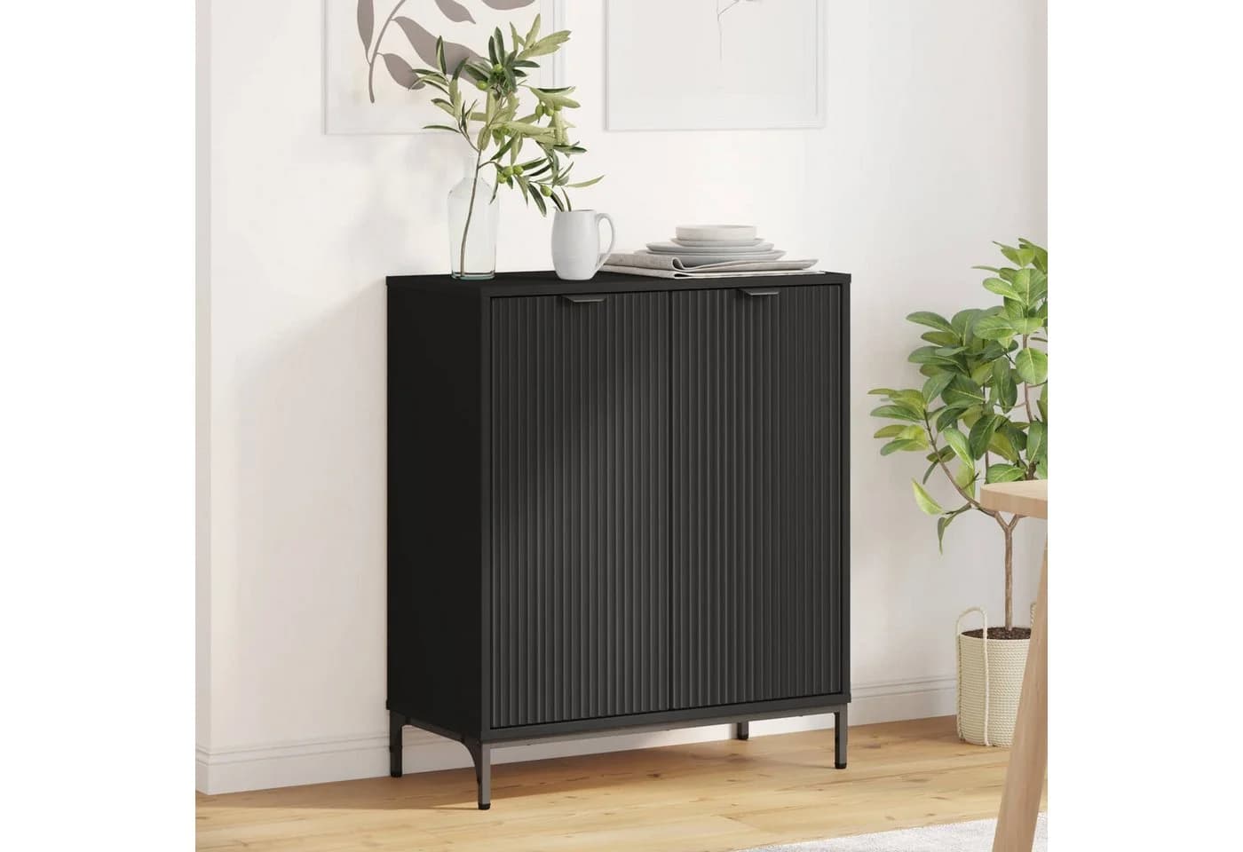 vidaXL Sideboard Schwarz Holzwerkstoff Modern