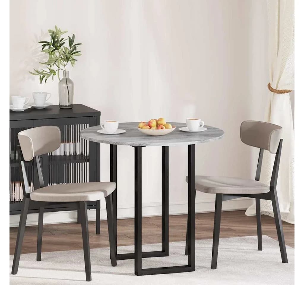 vidaXL Tischplatte Grau Sonoma Ø 80 cm Holzwerkstoff