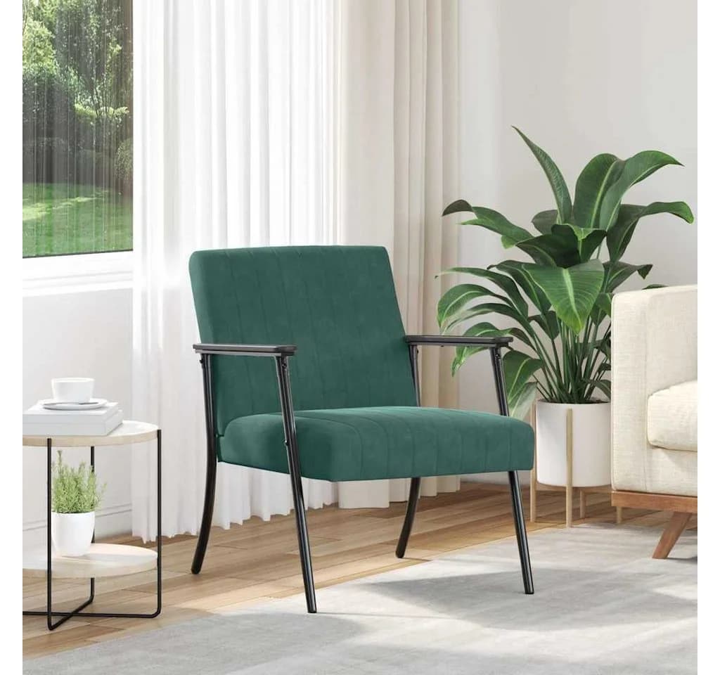 vidaXL Sessel Dunkelgrün Samt Ergonomisch