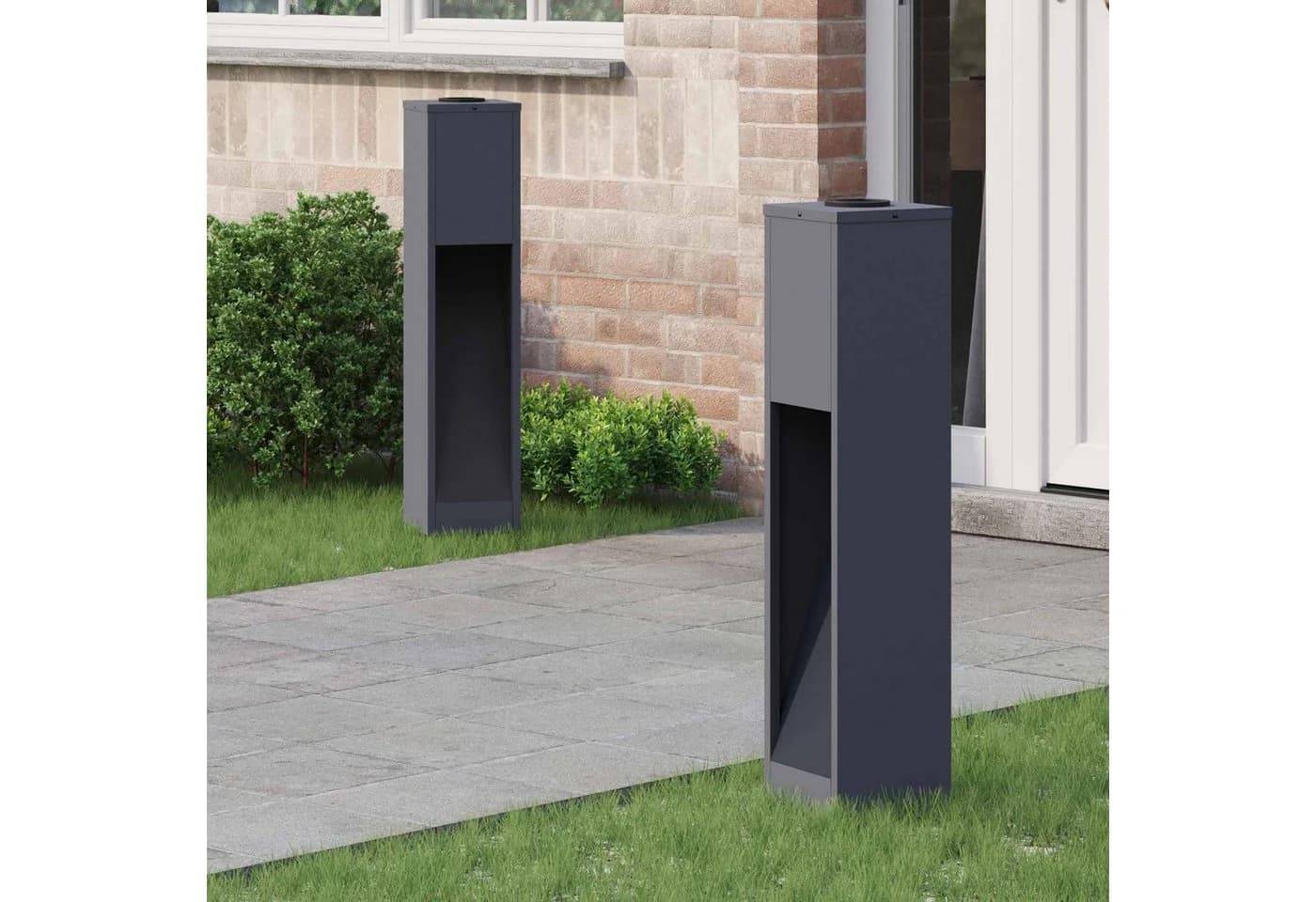 vidaXL Solar-LED-Wegeleuchte 2er-Pack Anthrazit