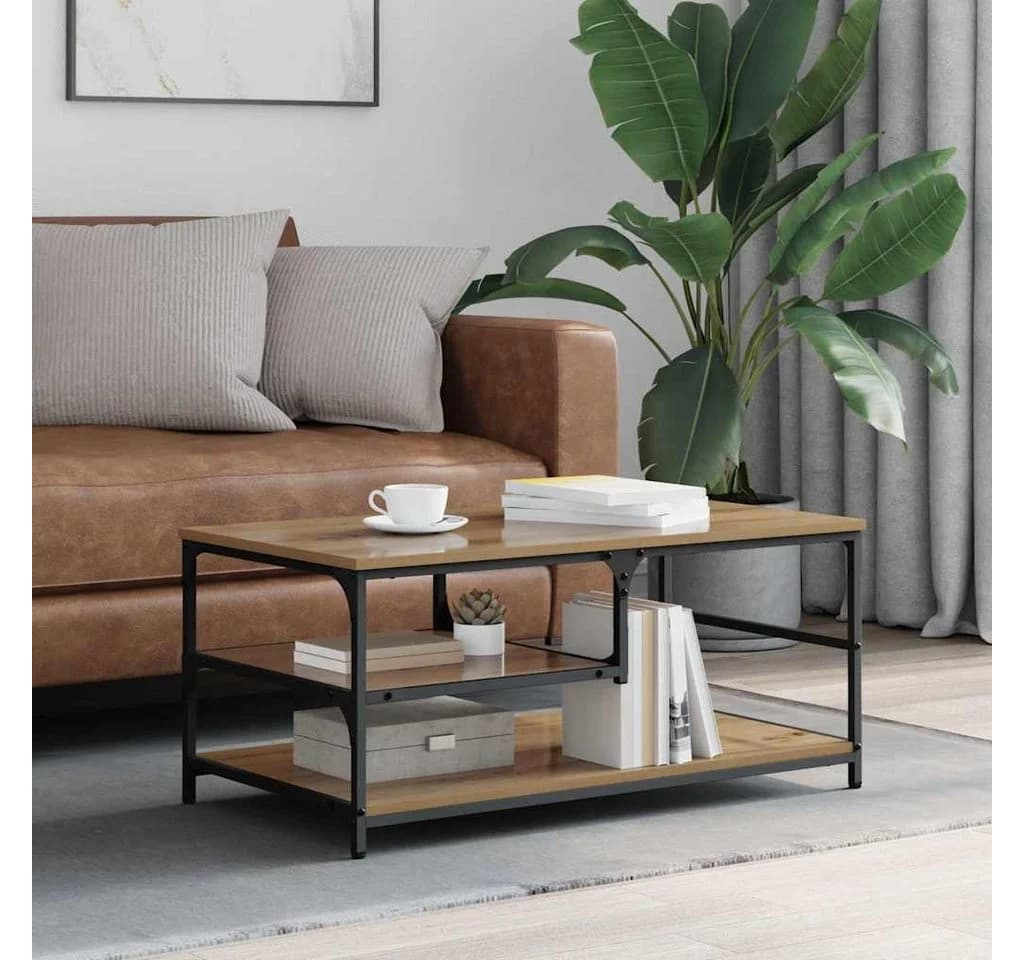 vidaXL Couchtisch Artisan-Eiche Holzwerkstoff Metallrahmen