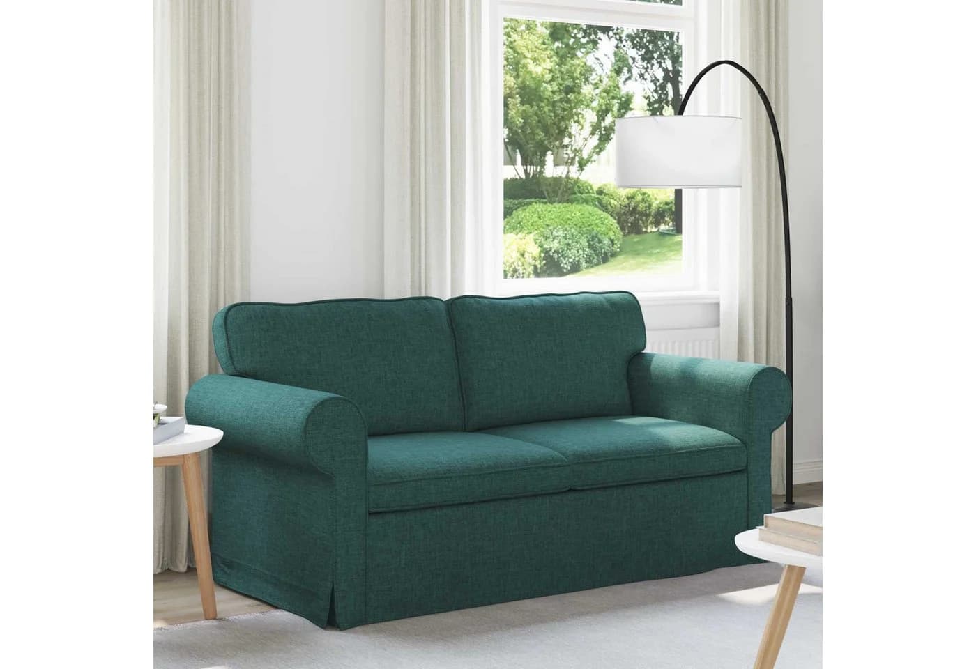 vidaXL Sofa Dunkelgrün Stoff Metallrahmen Modern
