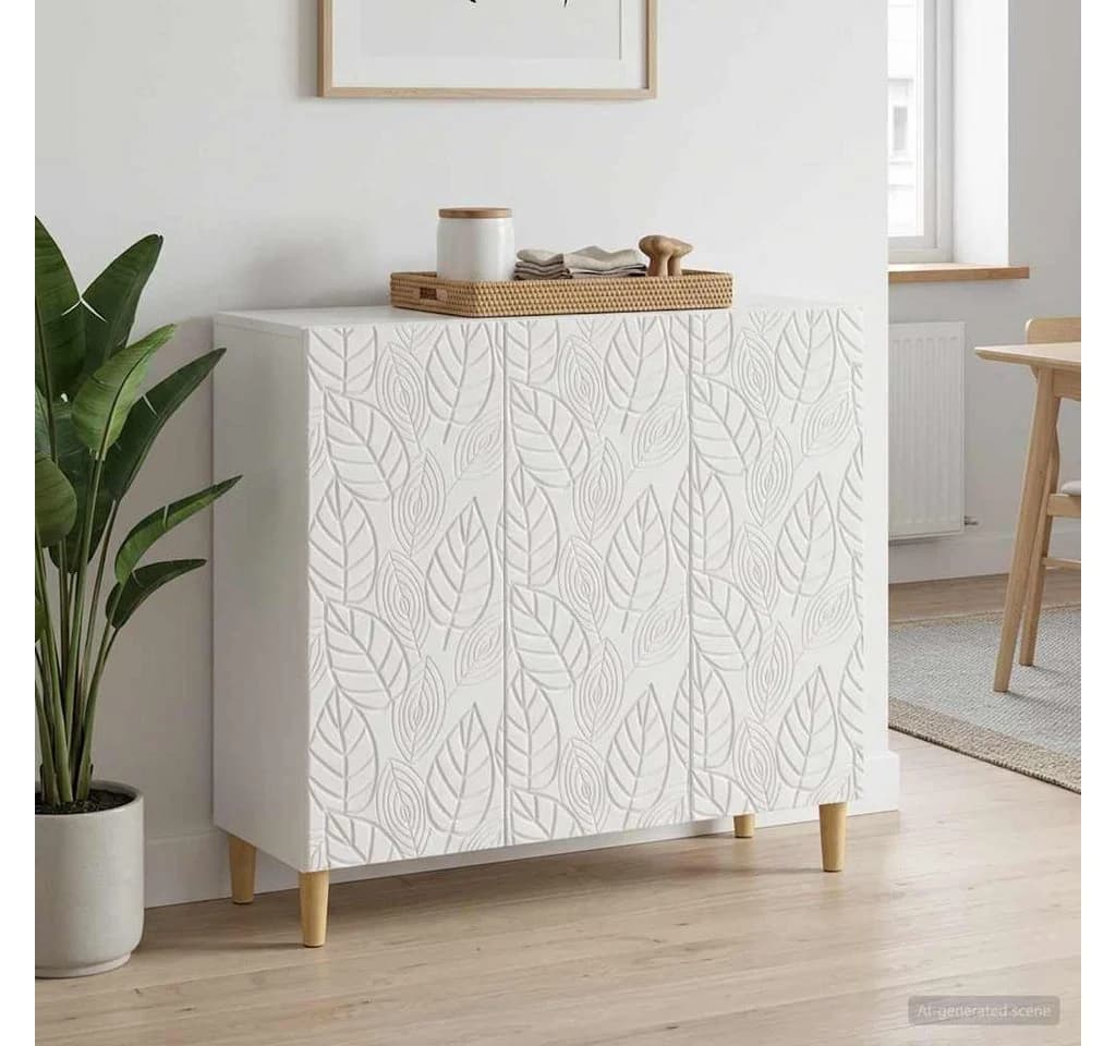vidaXL Sideboard Hochglanz Weiß Vintage Holzwerkstoff