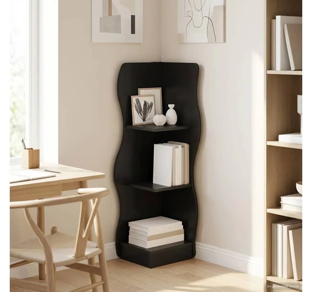 vidaXL Eckregal Schwarz Holzwerkstoff Modernes Design