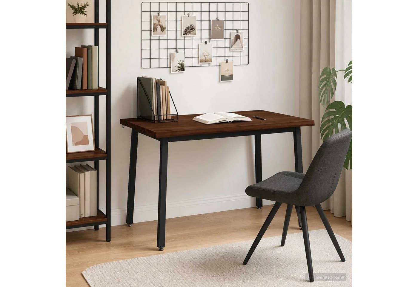vidaXL Esstisch Massivholz Akazie Live Edge Dunkelbraun Schwarz