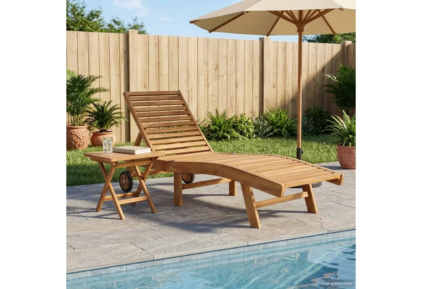 vidaXL Gartenliege Sonnenliege 2er-Set Braun Massivholz