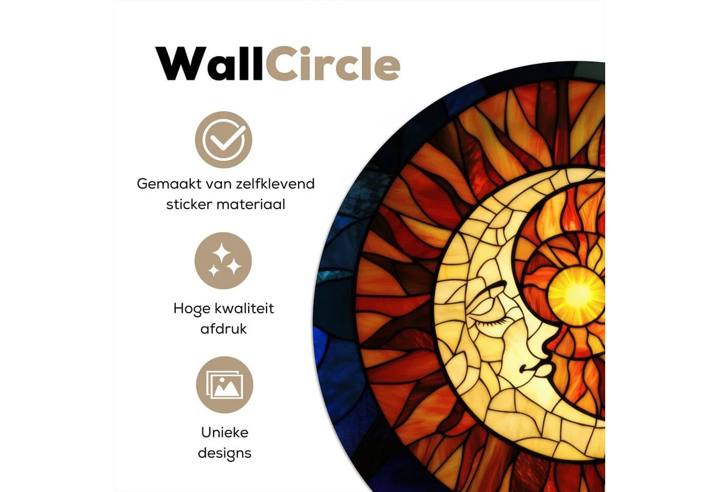 MuchoWow Wandsticker Mosaik Mond Dunkelblau Selbstklebend