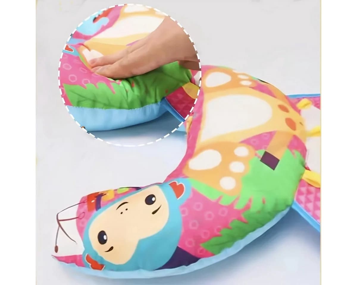 Kraftverdia U-Babykissen Gelb mit Rassel für Tummy Time