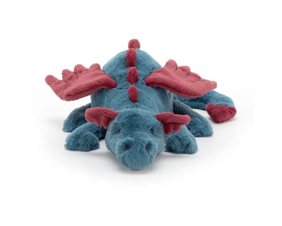 Kraftverdia Kawaii Drachen Kissen 50cm Blau Plüschtier