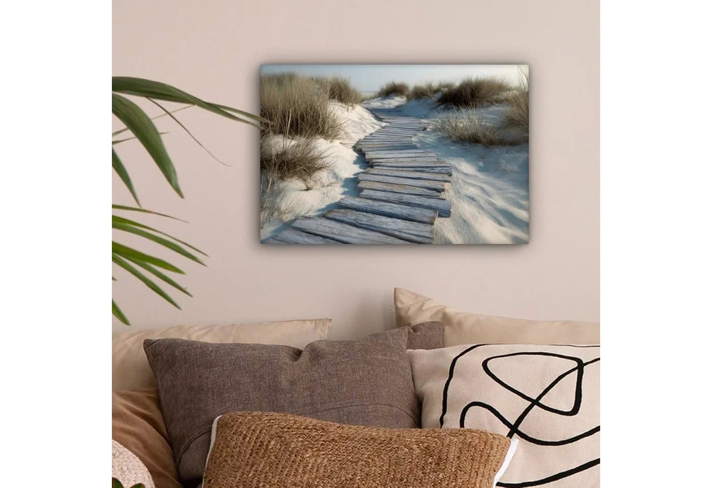 OneMillionCanvasses® Leinwandbild Pfad - Regale - Dünen - Gras, Fotodruck 30x20 cm