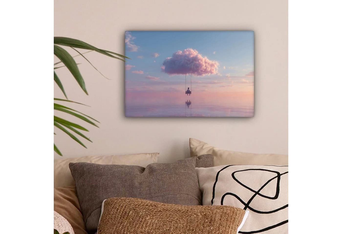 OneMillionCanvasses® Leinwandbild Wolke Schaukel Bunter Himmel 30x20 cm