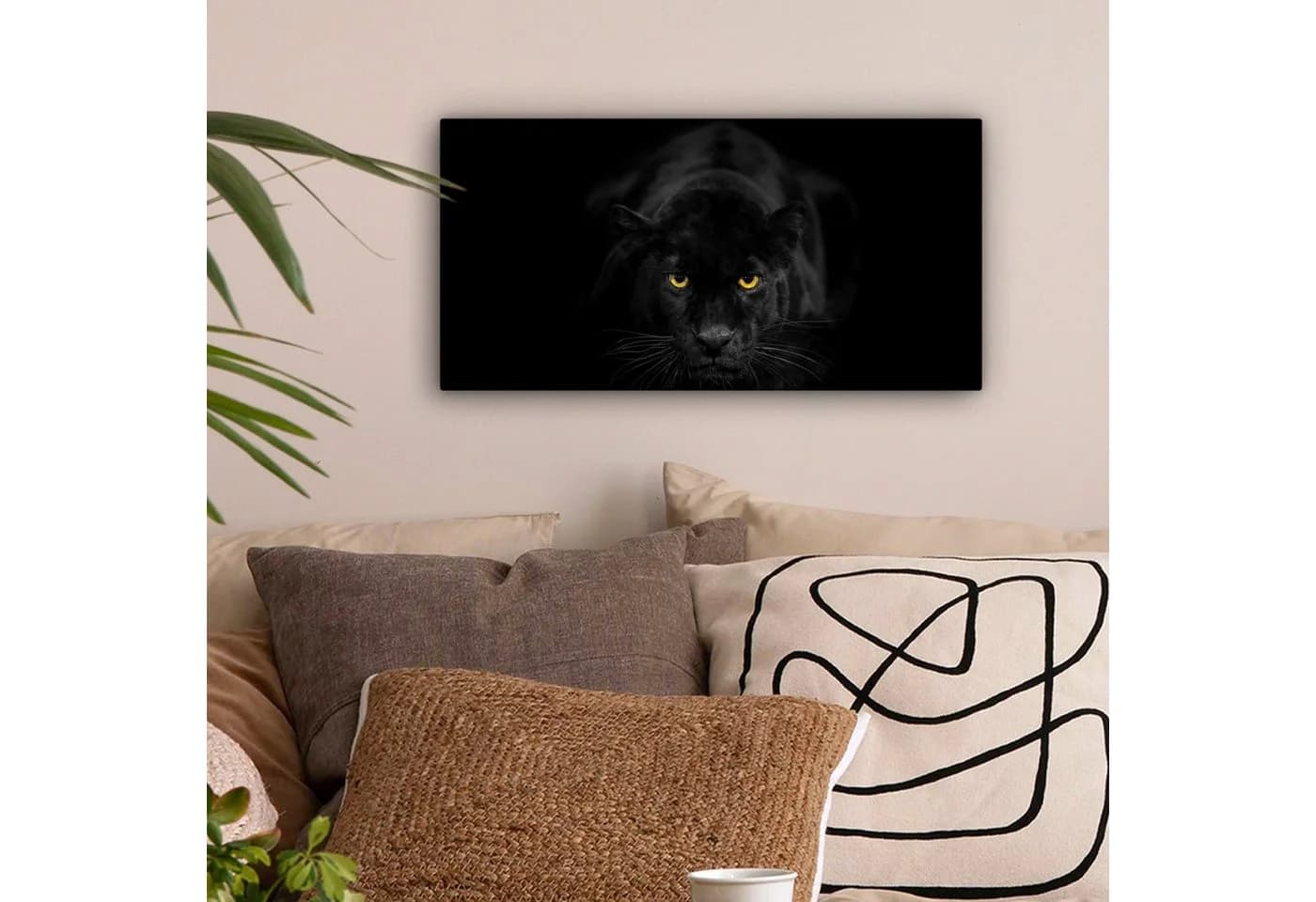 OneMillionCanvasses® Leinwandbild Panorama Panther Fotodruck