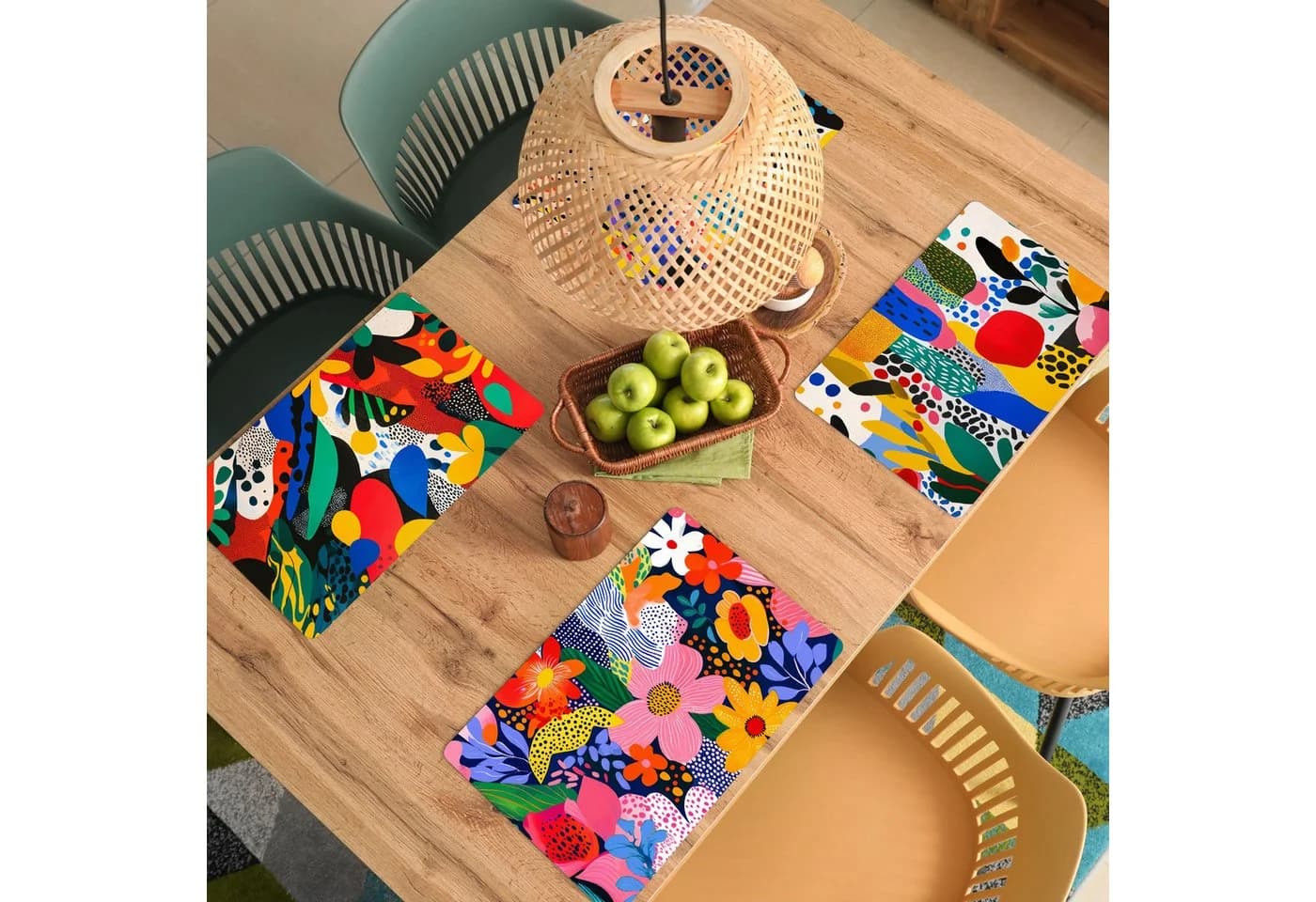 MuchoWow Tischset Bold Art Modern Abstrakt 6-Stück Platzsets