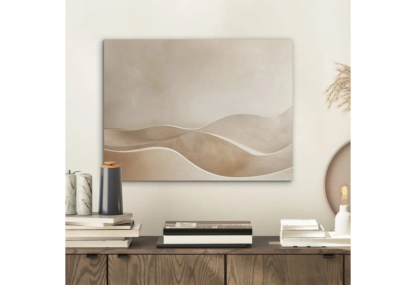 MuchoWow Akustikbild Beige Abstrakt Modern PET-Filz