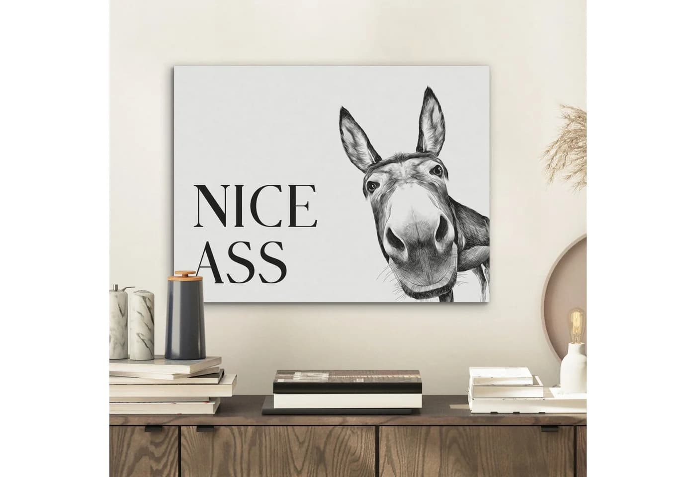 MuchoWow Akustikbild Esel Nice ass