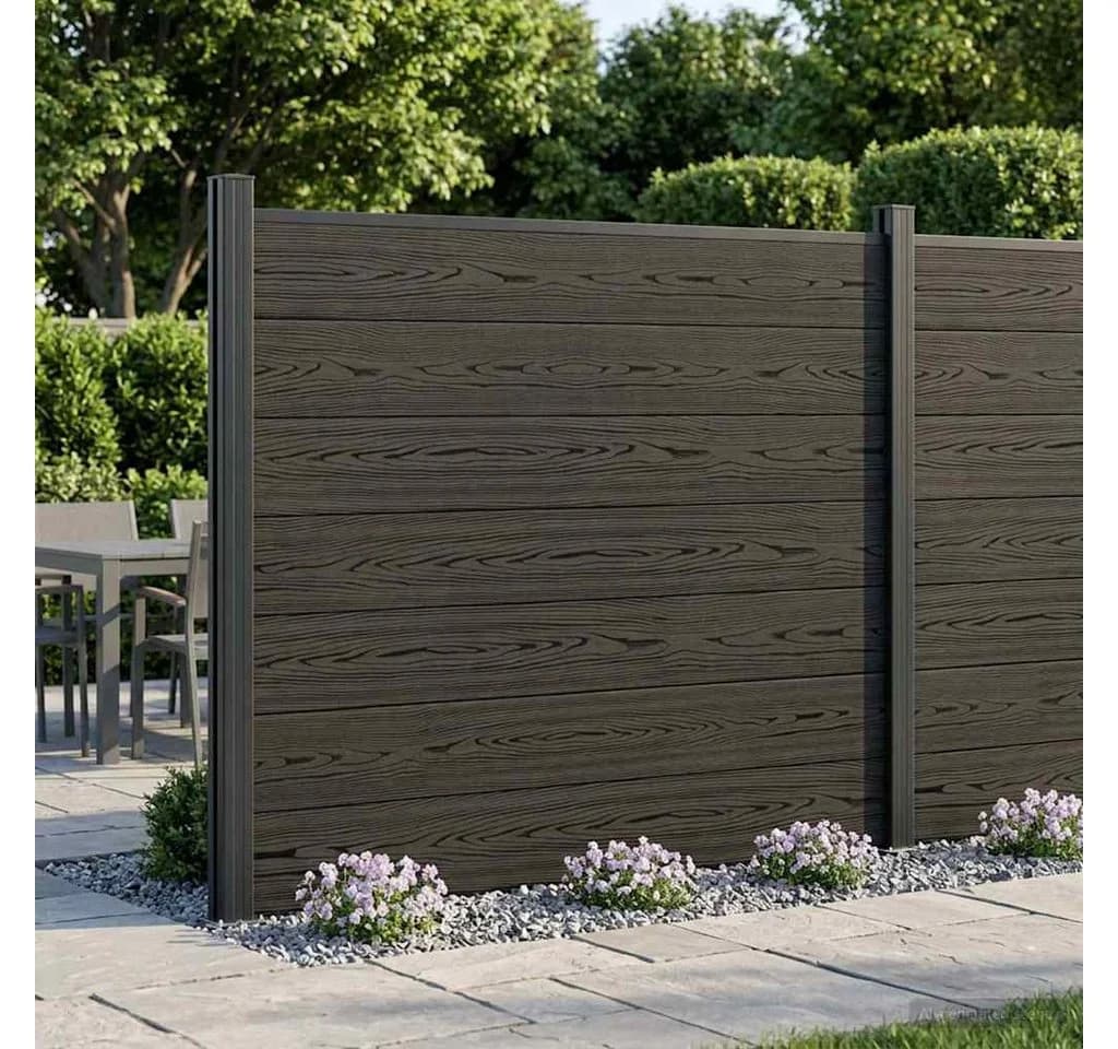 vidaXL Gartenzaun WPC Aluminium Schwarz 180x146 cm