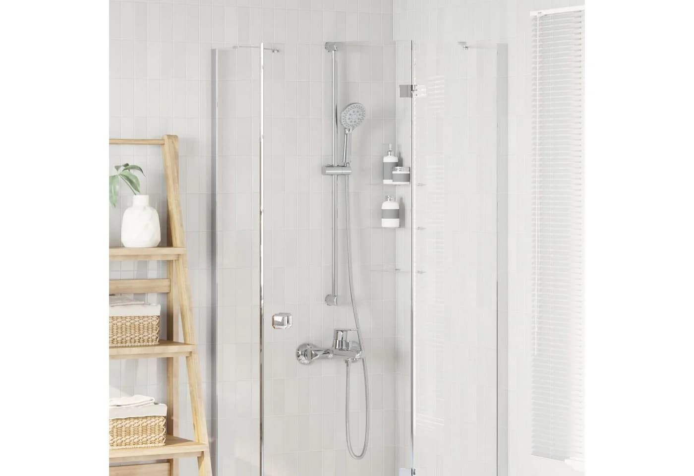 vidaXL Duscharmatur 101 cm Duschsystem-Set Chrom Edelstahl