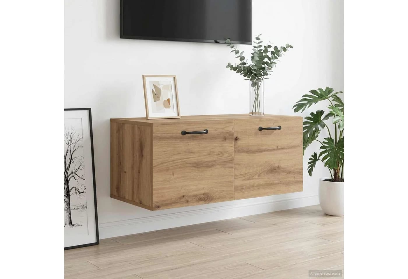 vidaXL Wandschrank Artisan-Eiche Umkehrbare Tür Modern