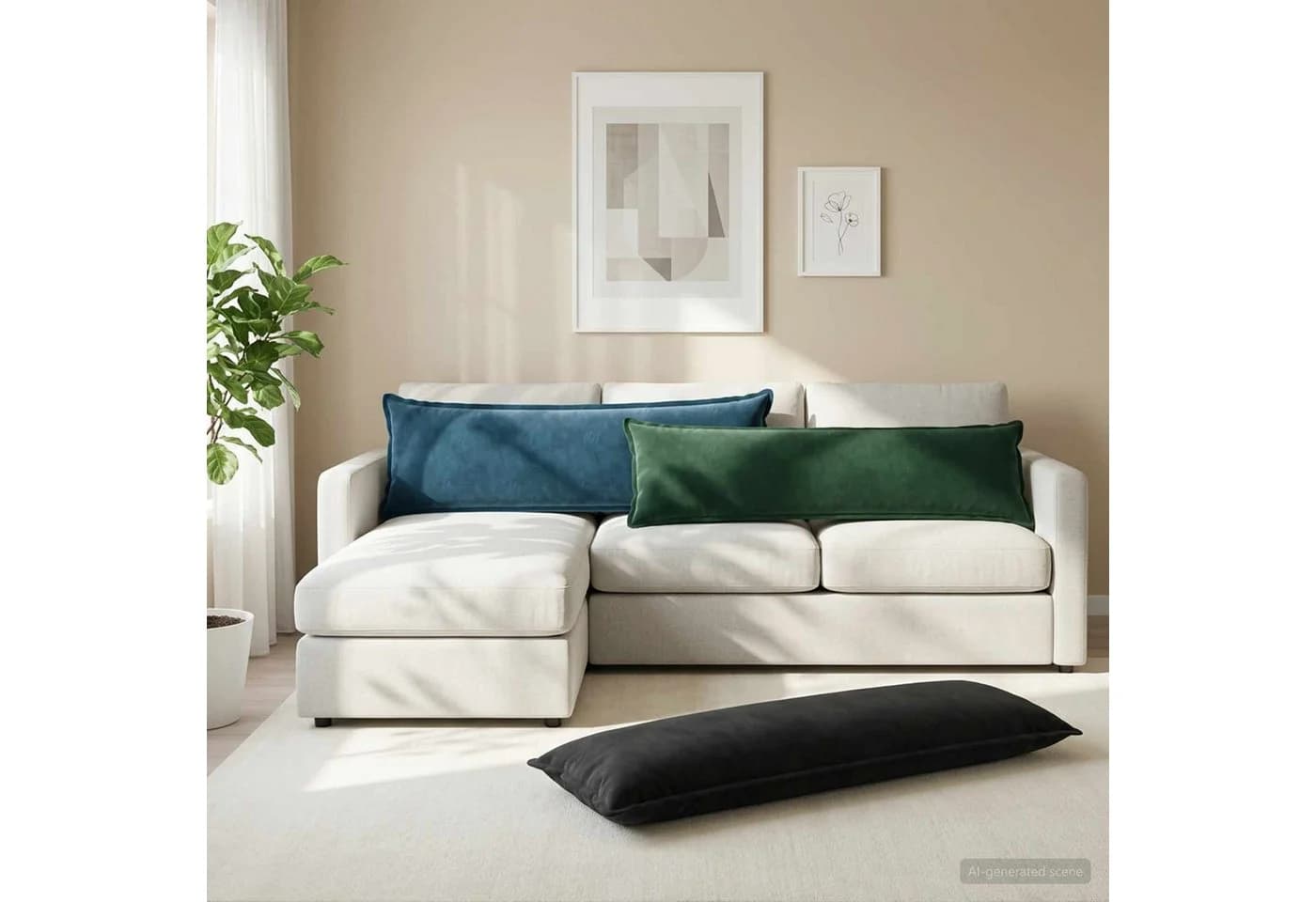 vidaXL Samt Kissen Blau HOUTEN Serie 40x145 cm