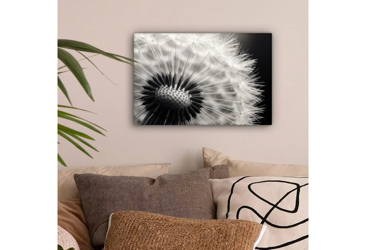 OneMillionCanvasses® Leinwandbild Pusteblume Schwarz-Weiß