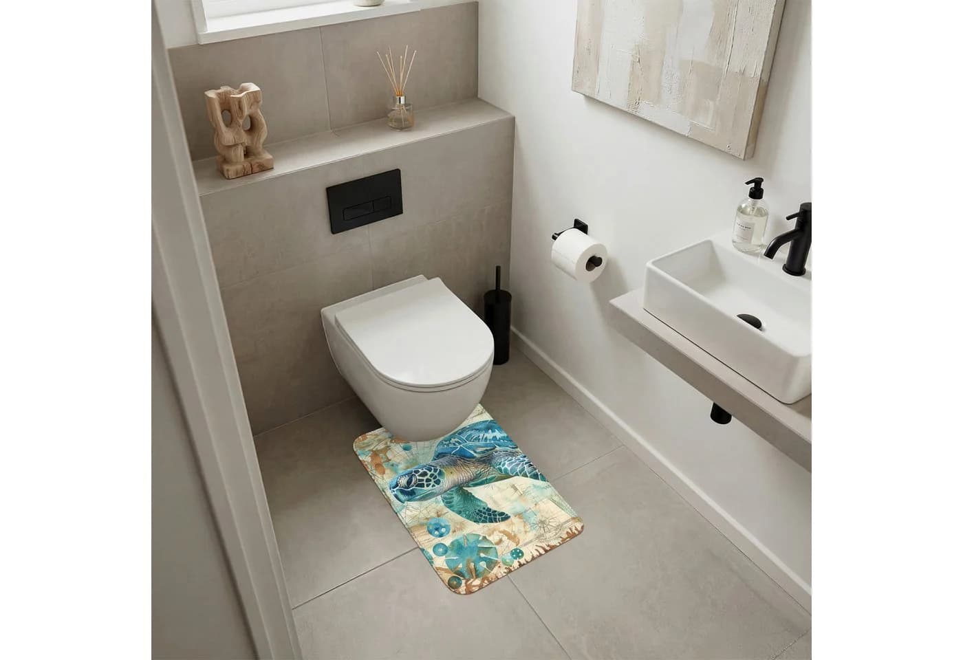 OnlyWow WC-Vorleger Vintage Schildkröte Polyester Badematte