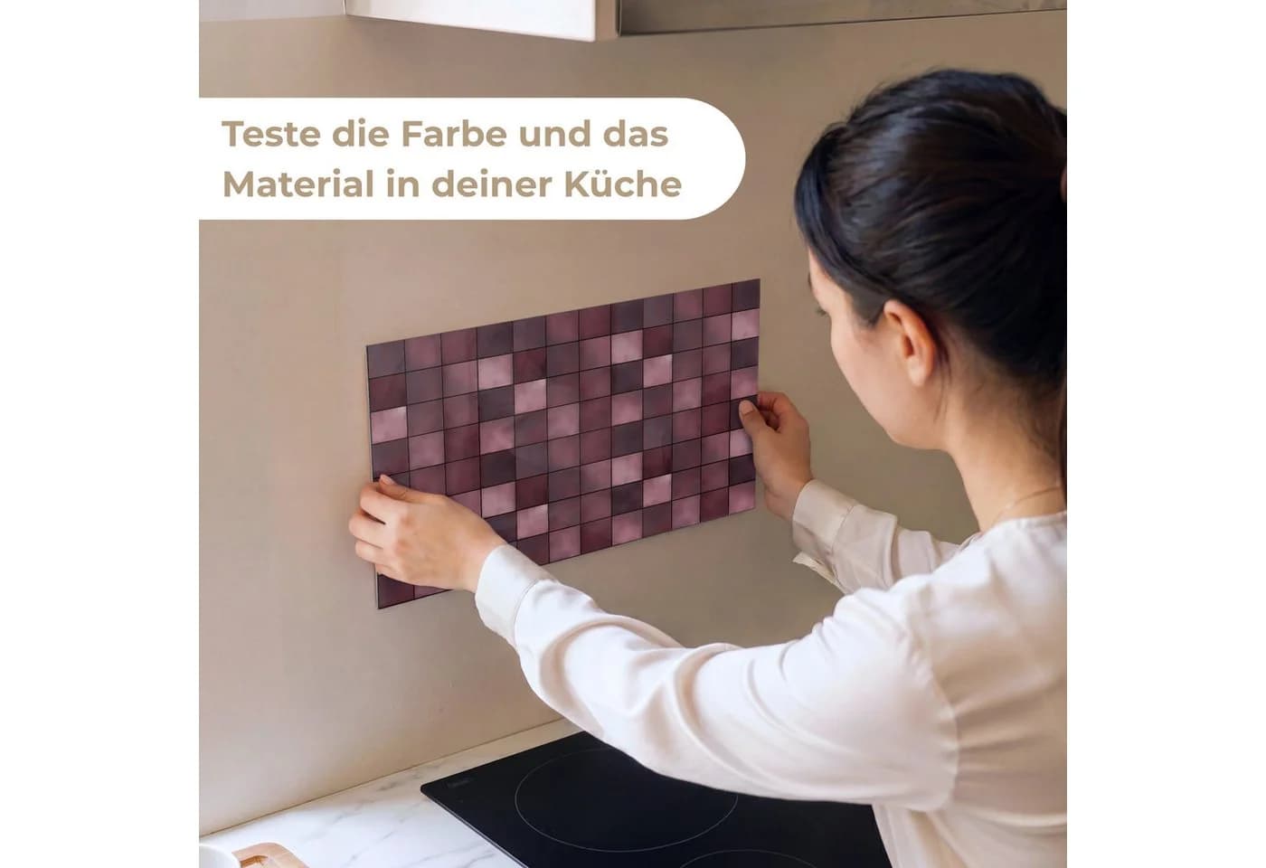 KitchenYeah Küchenrückwand Selbstklebend Violett Muster