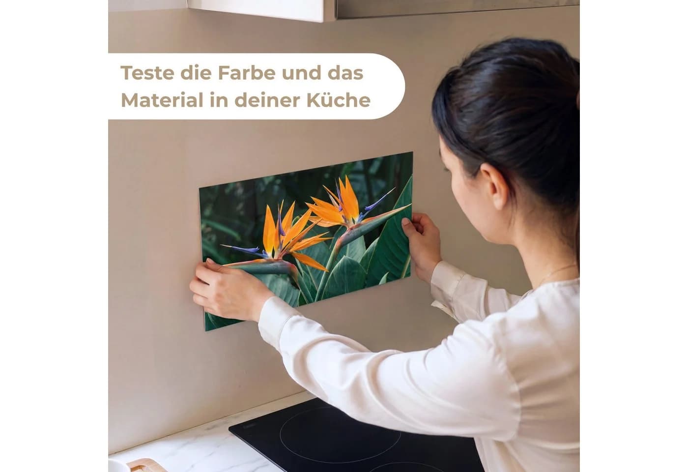 KitchenYeah Küchenrückwand Paradiesvogel Blumenmuster Selbstklebend