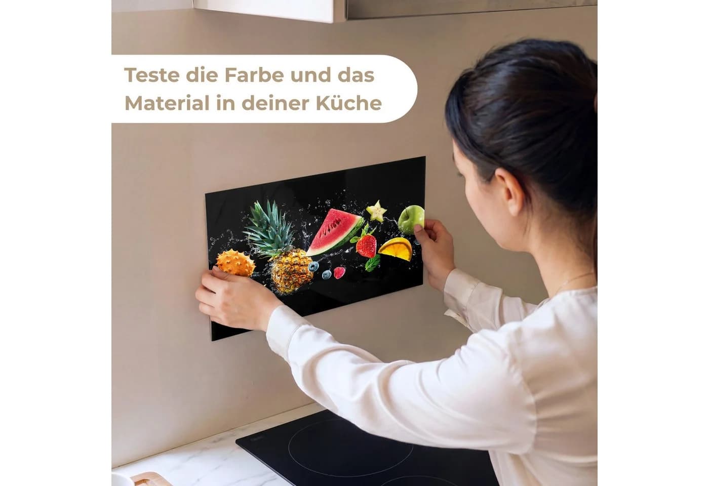 KitchenYeah Küchenrückwand Selbstklebend Obst Schwarz