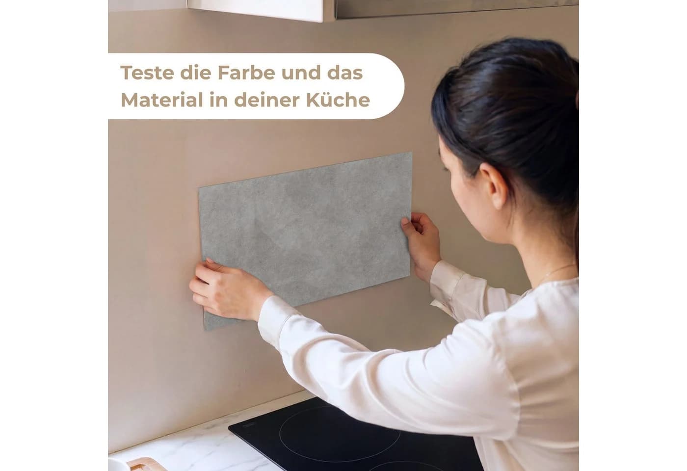 KitchenYeah Küchenrückwand Selbstklebend Industriell Grau Beton