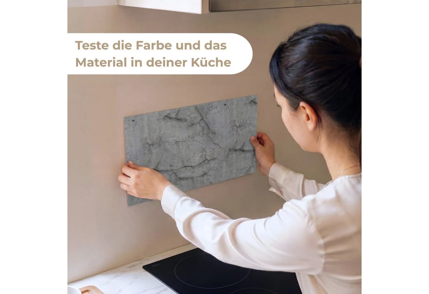 KitchenYeah Küchenrückwand selbstklebend Alt-Beton Grau-Braun