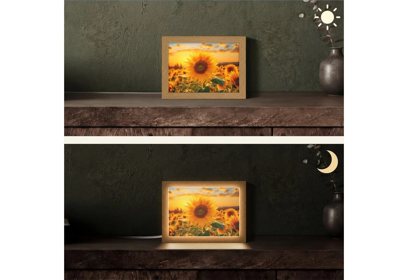 OnlyWow Tischleuchte Sonnenblume Gelb Dimmbar LED