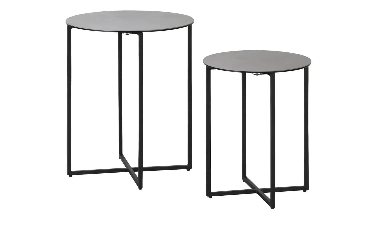Jette Home Beistelltisch Set Twins II Grau Glas Keramik