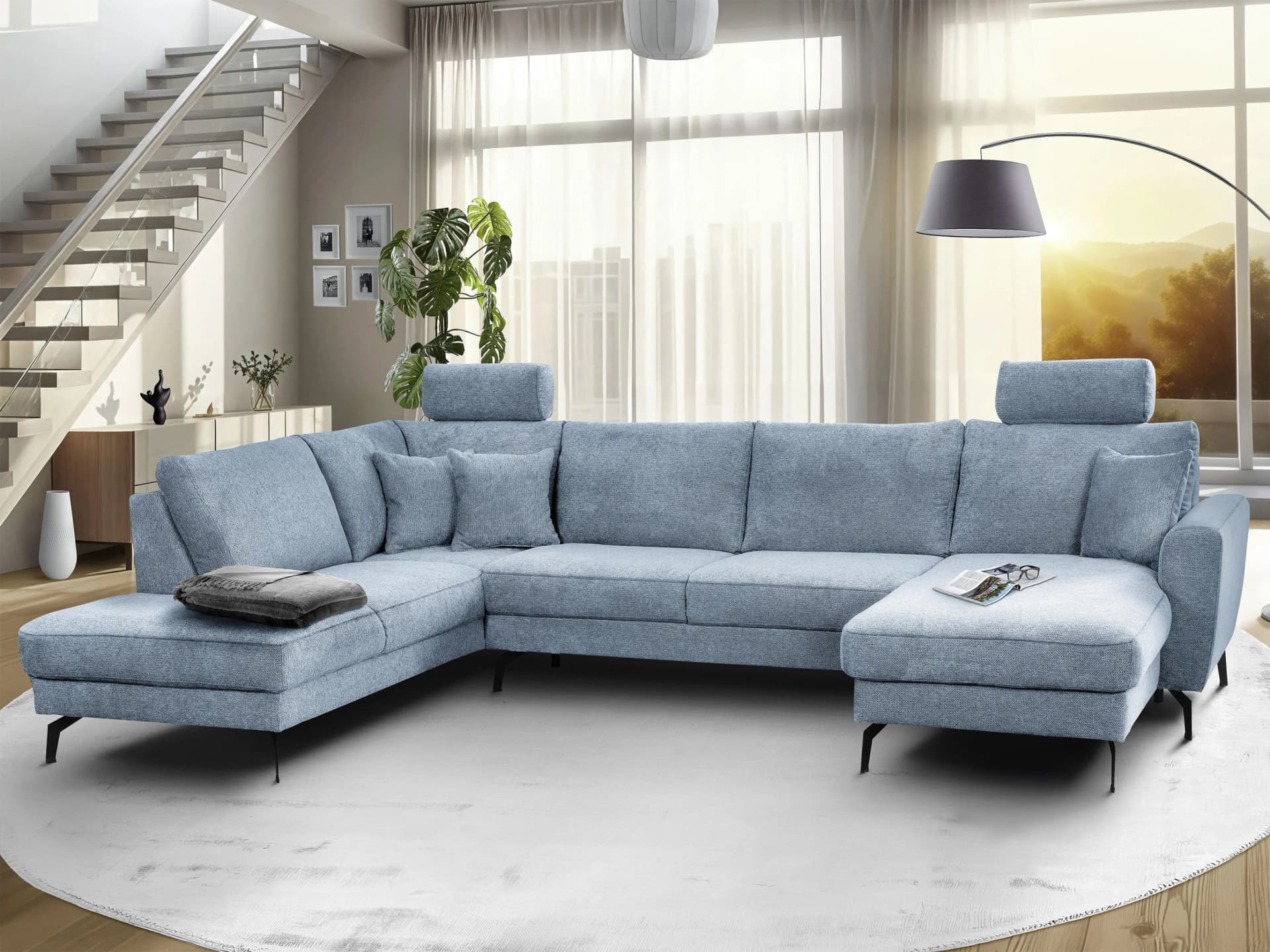 Wohnlandschaft HARPER MONIZ Ecksofa mit Metallfüßen