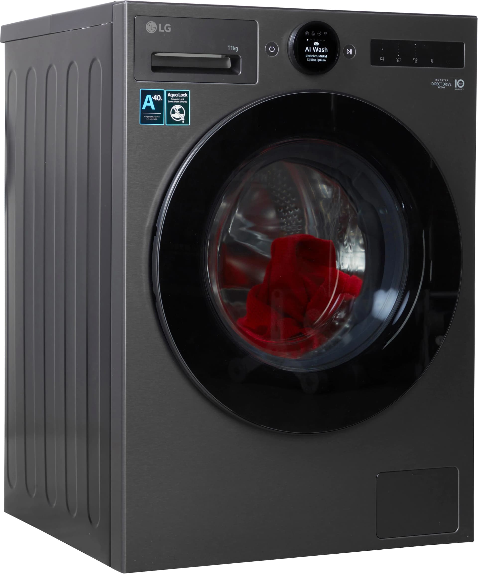 LG Waschmaschine F4WX801YB 11 kg Schwarz AI DirectDrive™ Dampffunktion