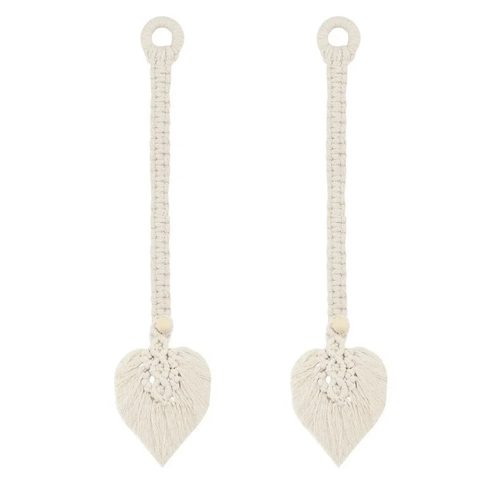 FOUORTUNATE-BEE Raffhalter 2 Stück Beige Boho Vorhanghalter mit Quasten