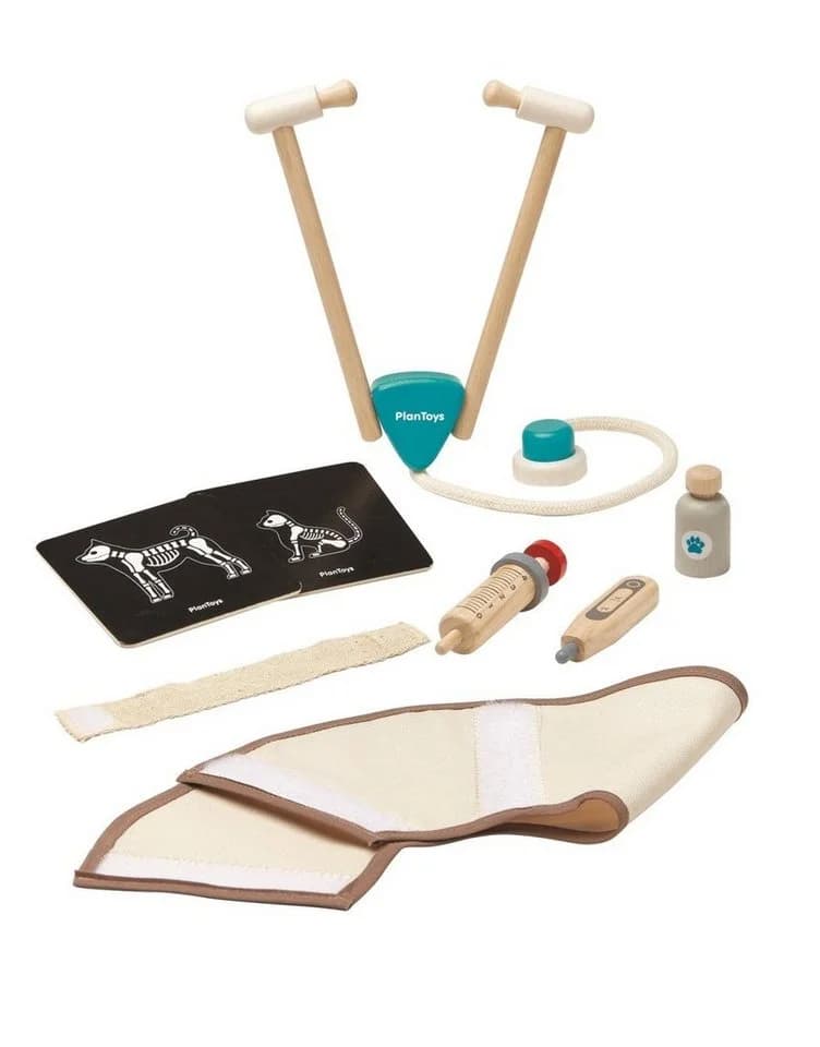Plantoys Spielzeug-Arztkoffer Tierarzt-Tasche Bunt