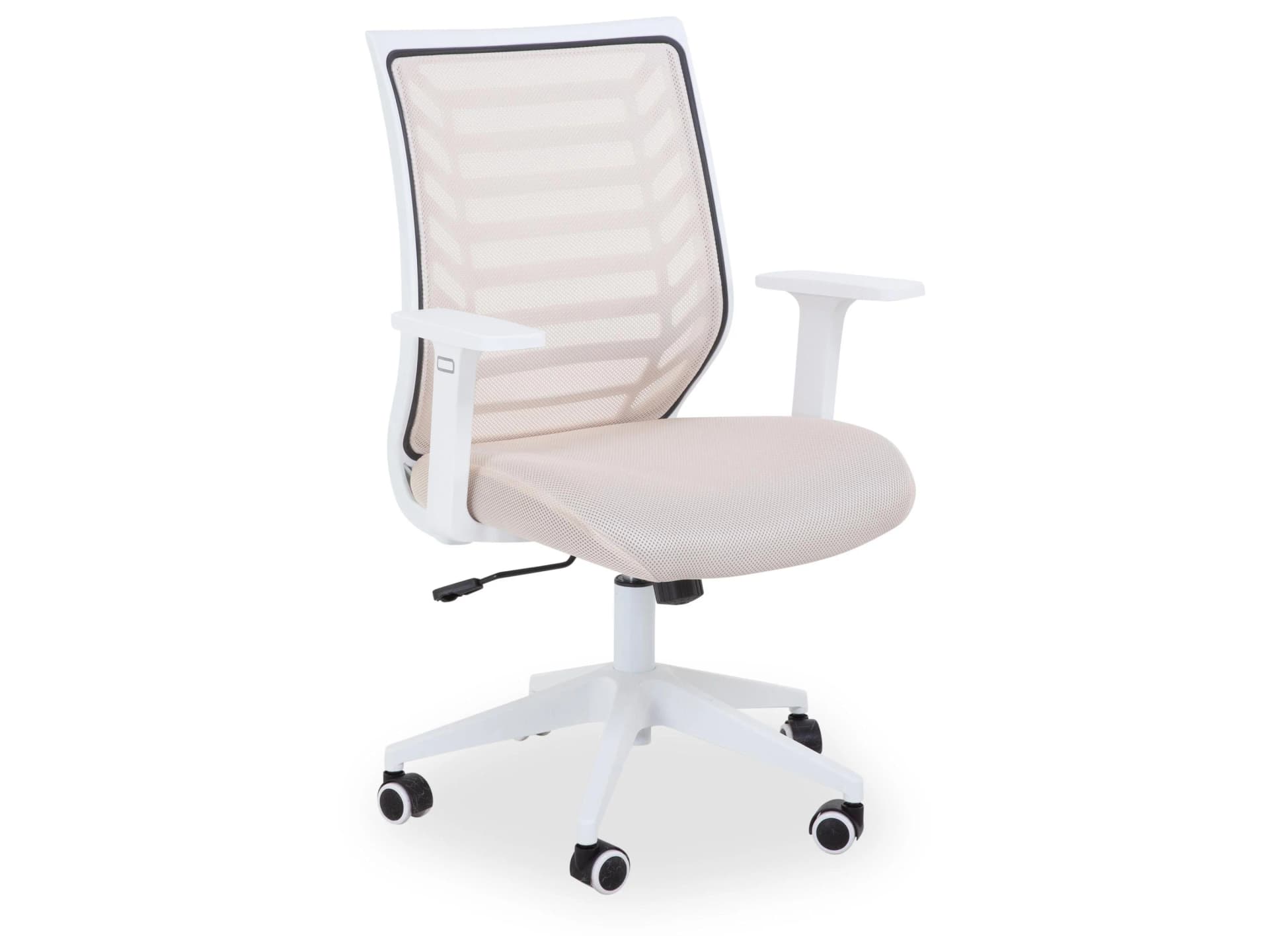 Drehstuhl HARPER ALMATY Beige/Weiß Stoff Mesh