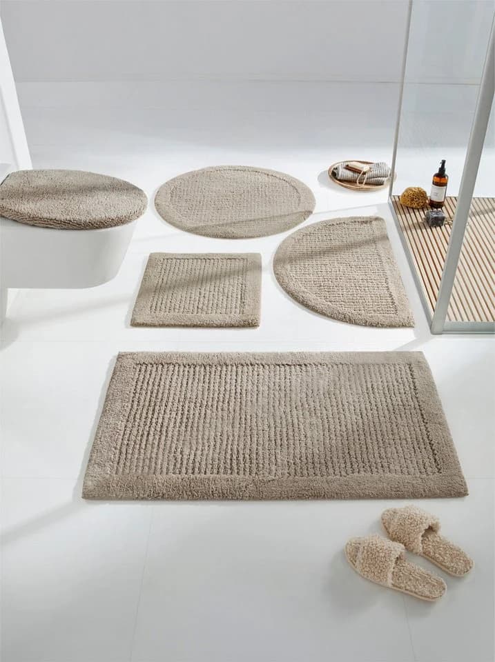 HEINE HOME Badematte Grau Taupe Rechteckig 100% Baumwolle
