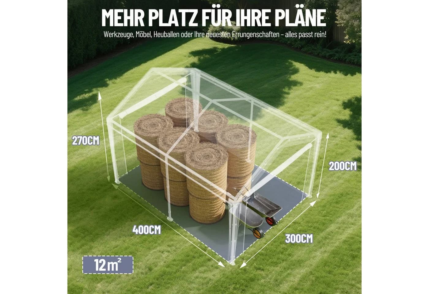 Ferghana Pavillon 3x4m Partyzelt Weiß Wasserdicht UV-beständig