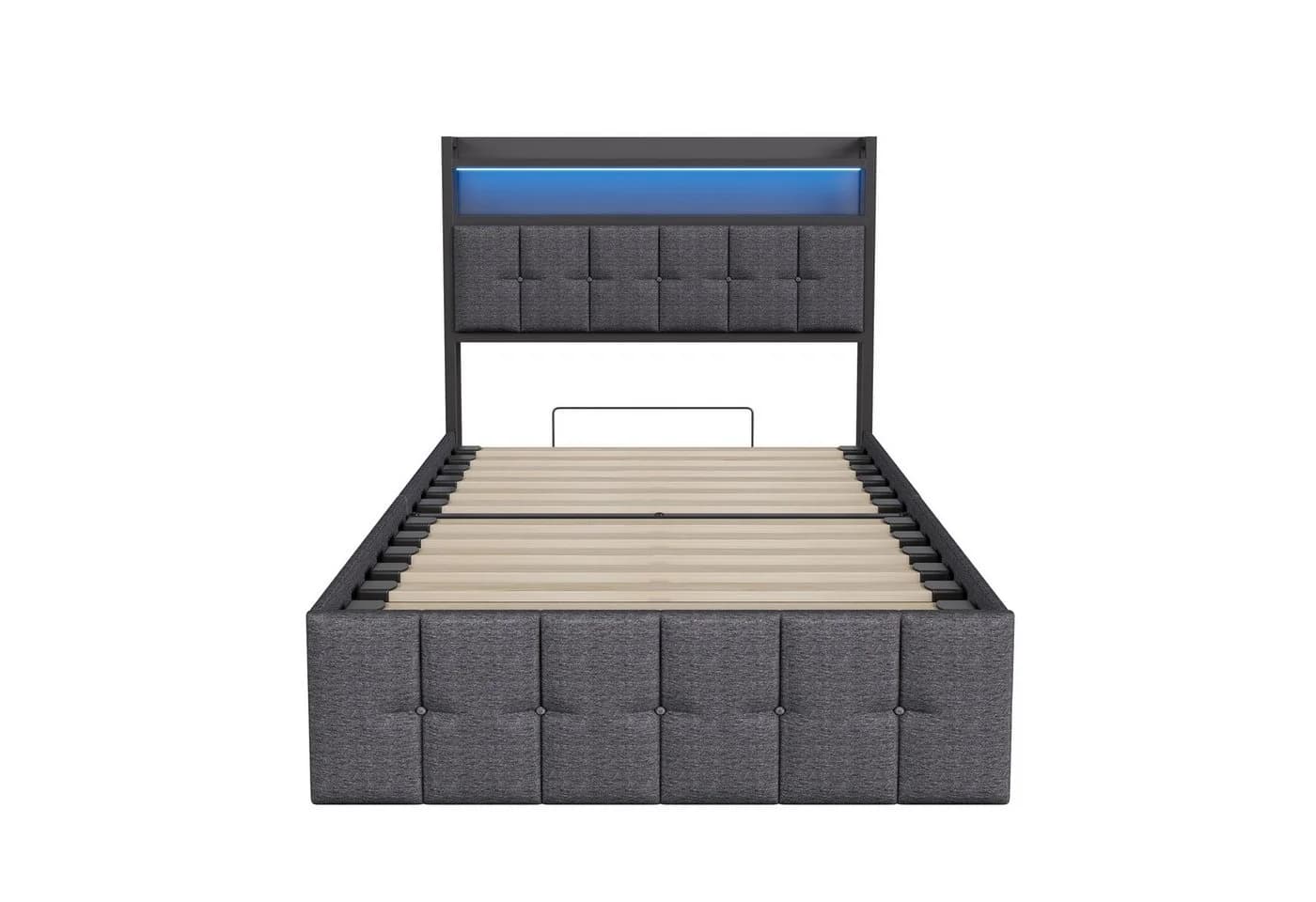 Gdood LED Polsterbett 90x200 cm Mit Stauraum