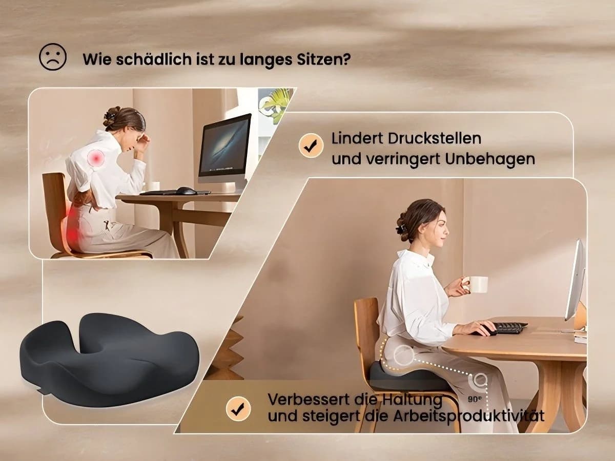 ProtoArc Orthopädisches Sitzkissen Memory-Schaum U-Design