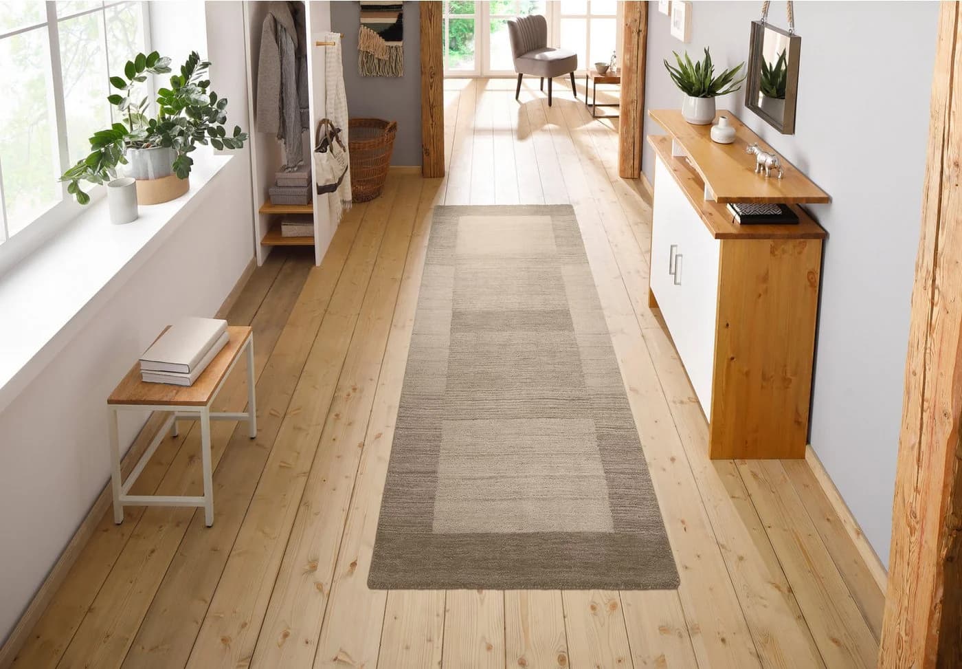 THEKO Wollteppich Gabbeh Super Handgewebt Braun