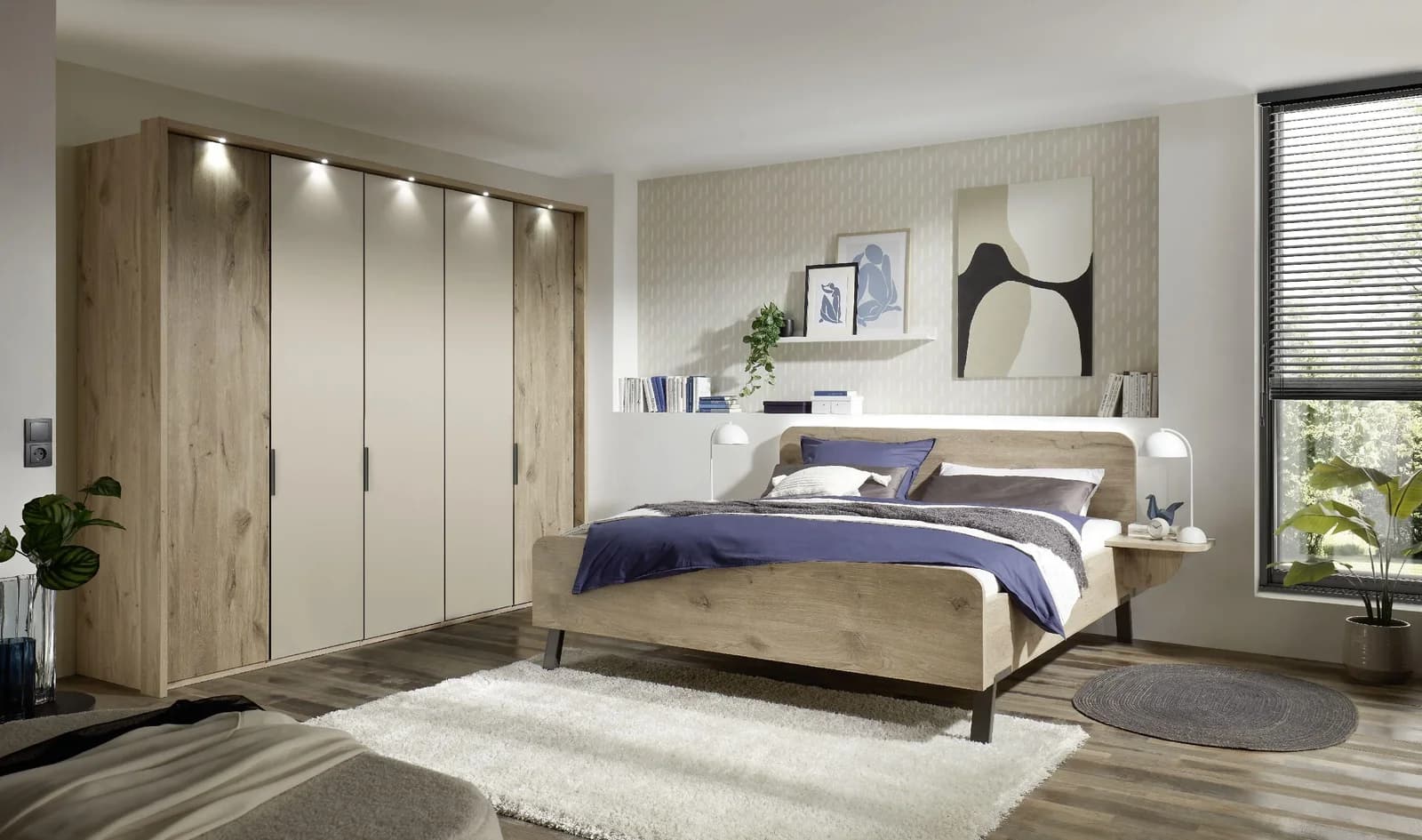 Sansibar Kleiderschrank SANSIBAR VILBERGEN 5-türig Nordic Eiche Dekor