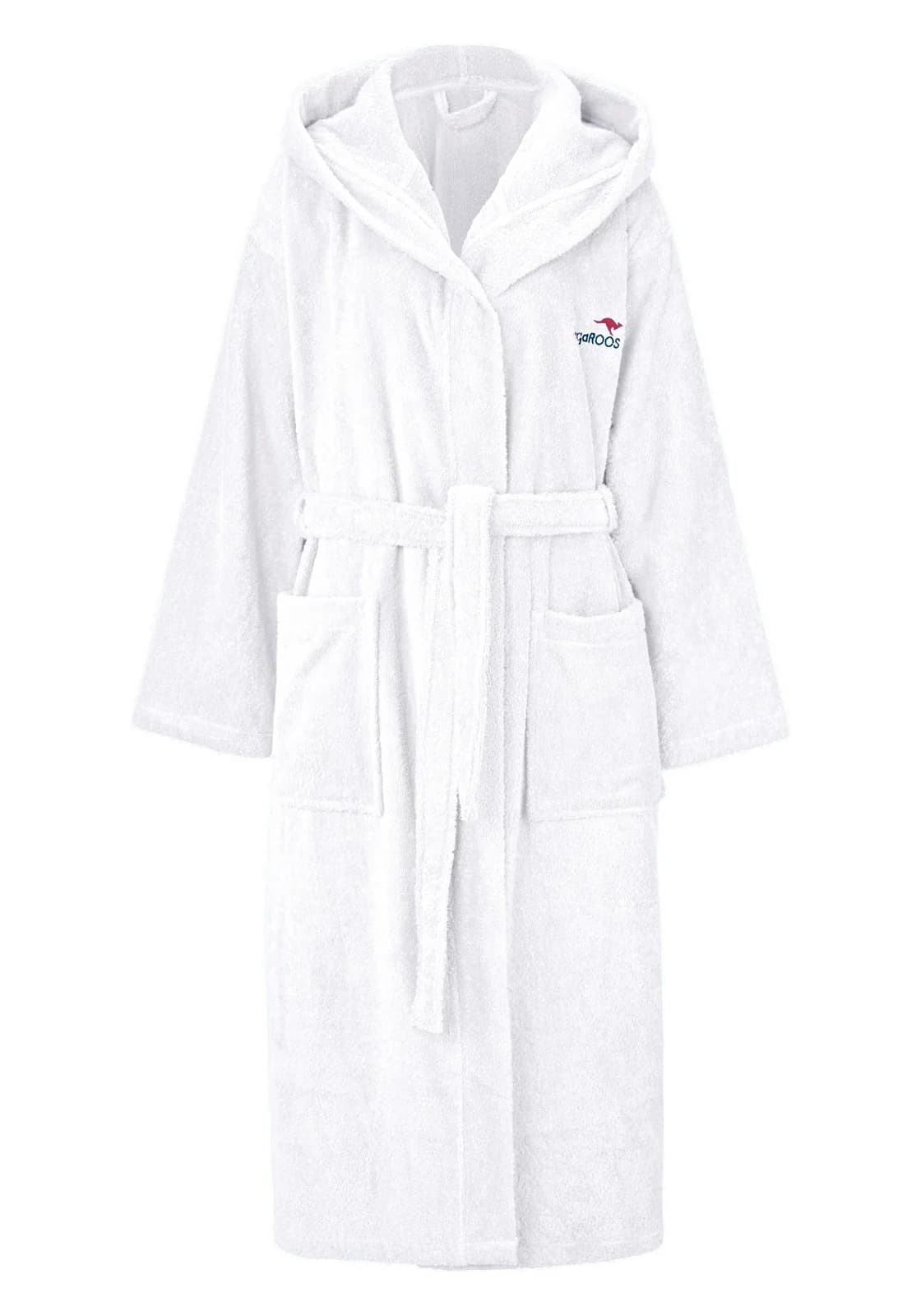 Unisex-Bademantel KANGAROOS Cassidy weiß 125cm Walkfrottee