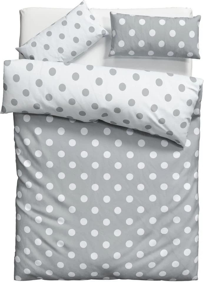 OTTO HOME Wendebettwäsche Dots Grau 2-tlg.