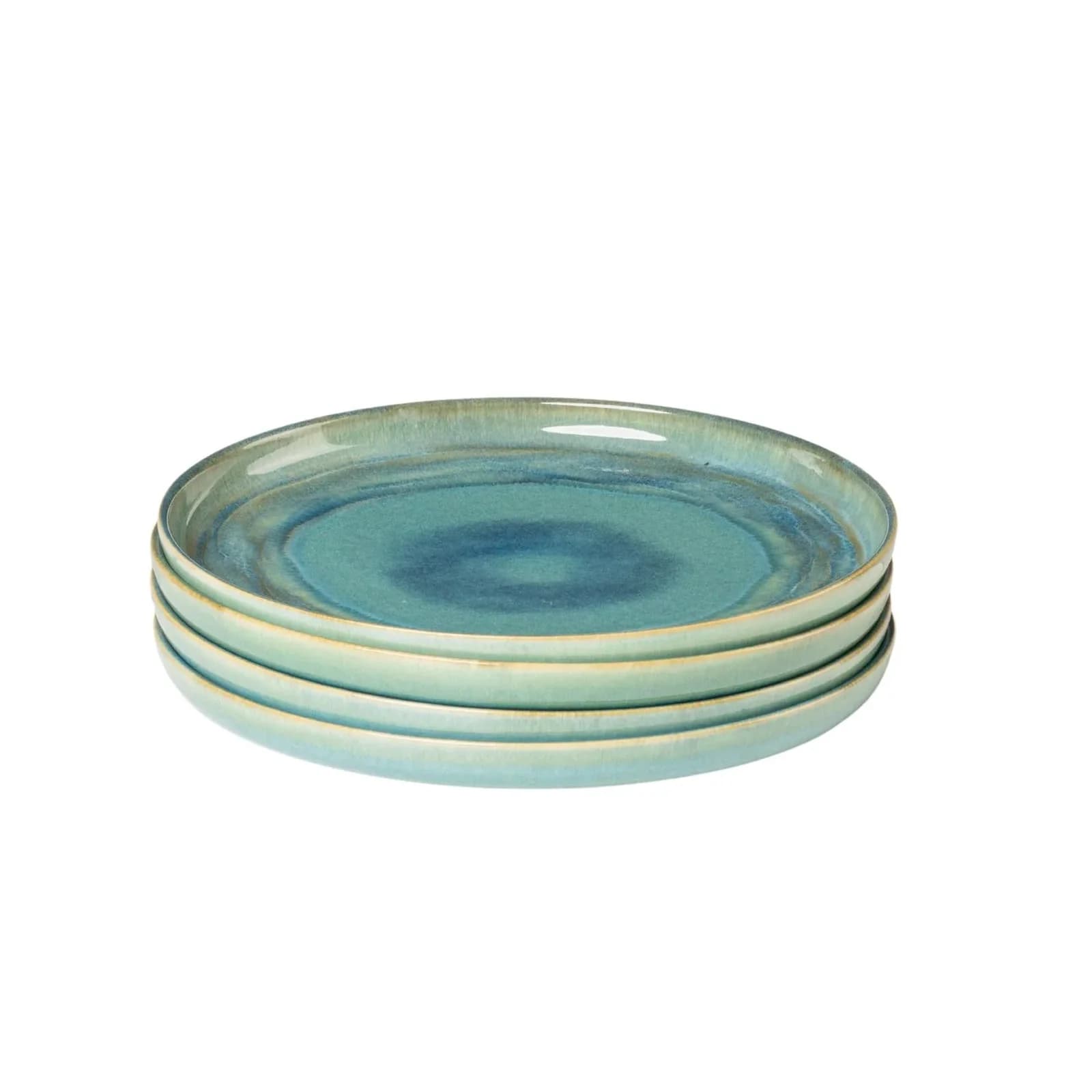Speiseteller im Scandi-Style, Steinzeug, grün/blau, Ø 28cm
