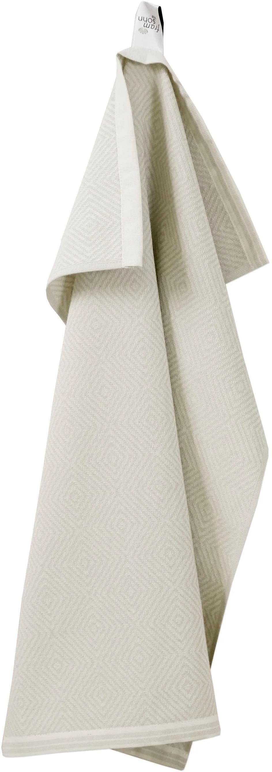 Framsohn Frottier Geschirrtuch Modern Kitchen Raute Beige 100% Baumwolle
