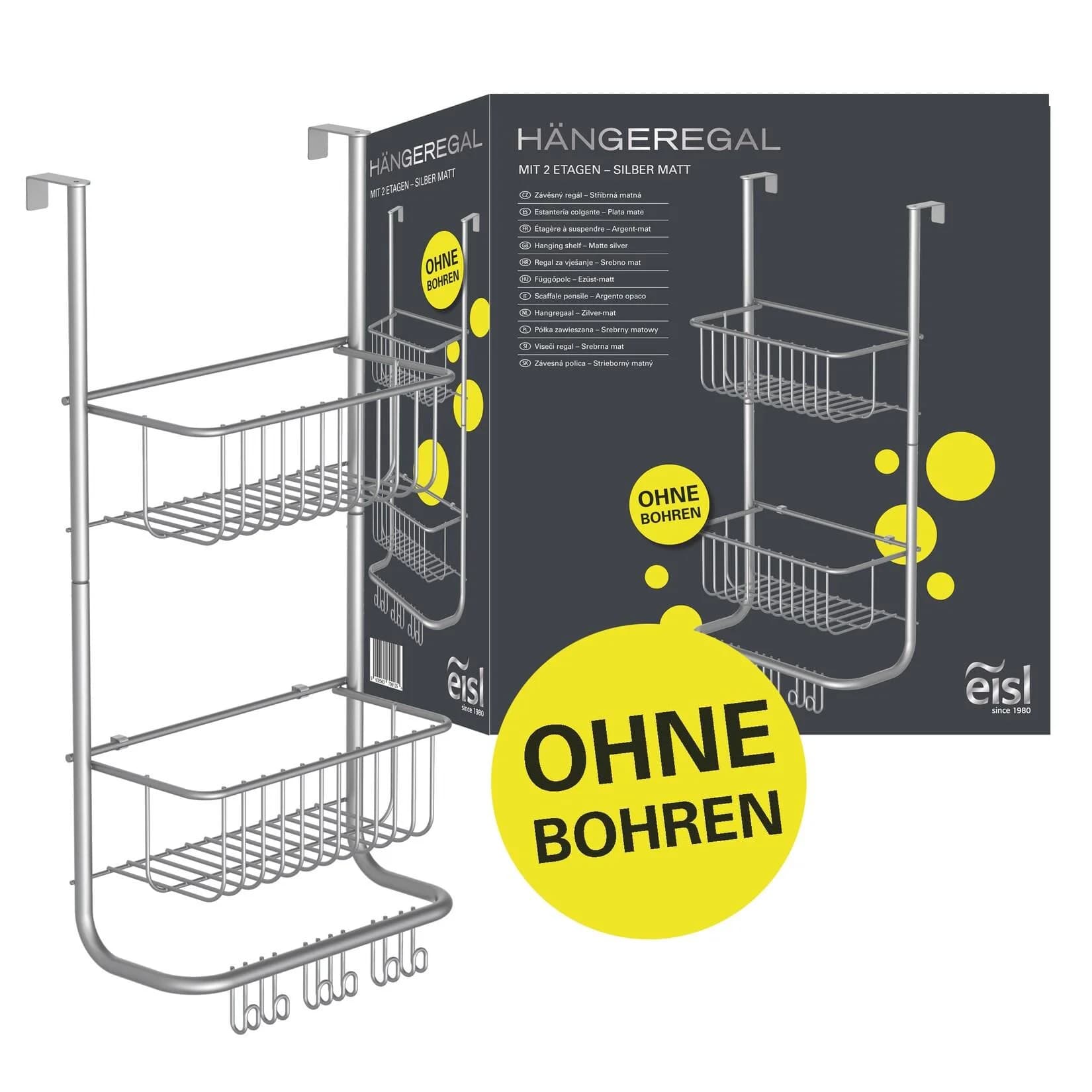 EISL Duschregal Silber Chrom 2 Etagen Ohne Bohren