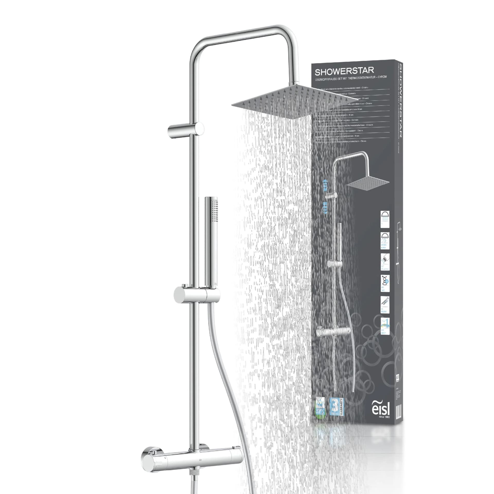 EISL Brausegarnitur SHOWERSTAR Regendusche chrom Edelstahl